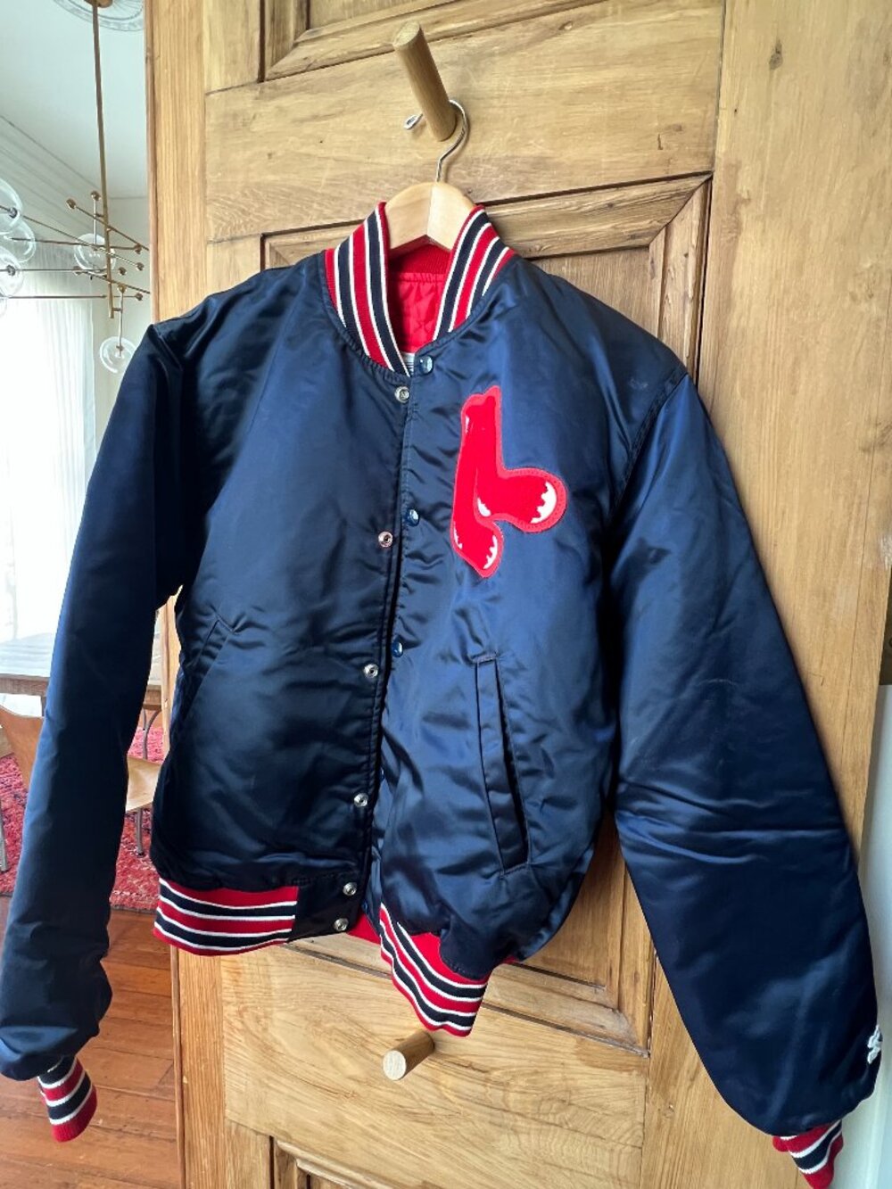 Vintage 90s Starter Red Sox Satin Bomber Jacket GRAIL